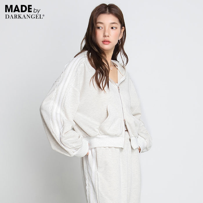 サイドラインダブルジップパーカー