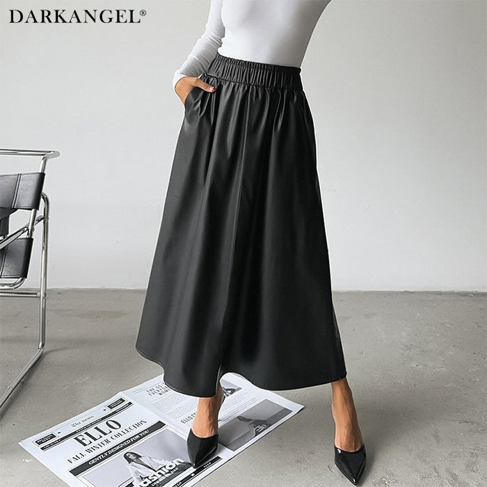 秋冬コーデに映えるエコレザースカート – DARK ANGEL