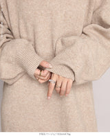 05color Vネックニットルーズワンピース