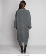 05color Vネックニットルーズワンピース