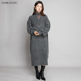 05color Vネックニットルーズワンピース