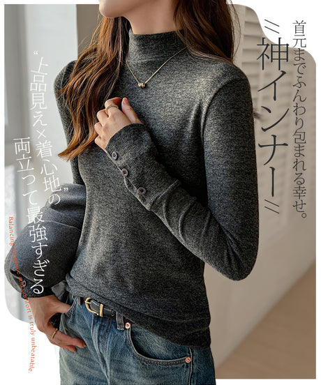 ベーシックリブタートルトップス