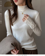 ベーシックリブタートルトップス