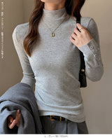 ベーシックリブタートルトップス