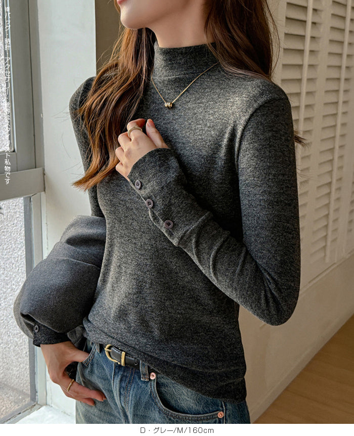 ベーシックリブタートルトップス