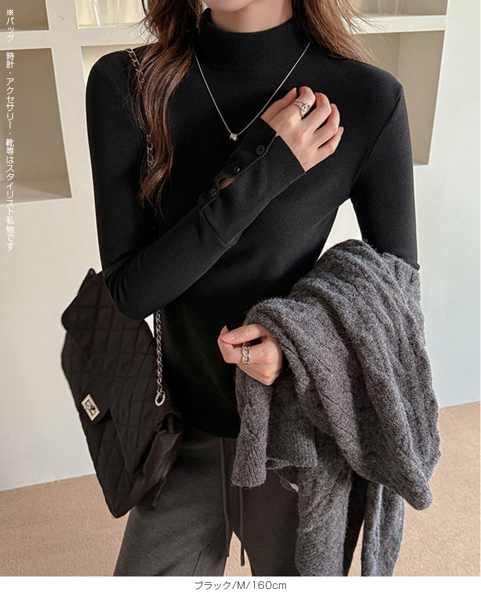 ベーシックリブタートルトップス