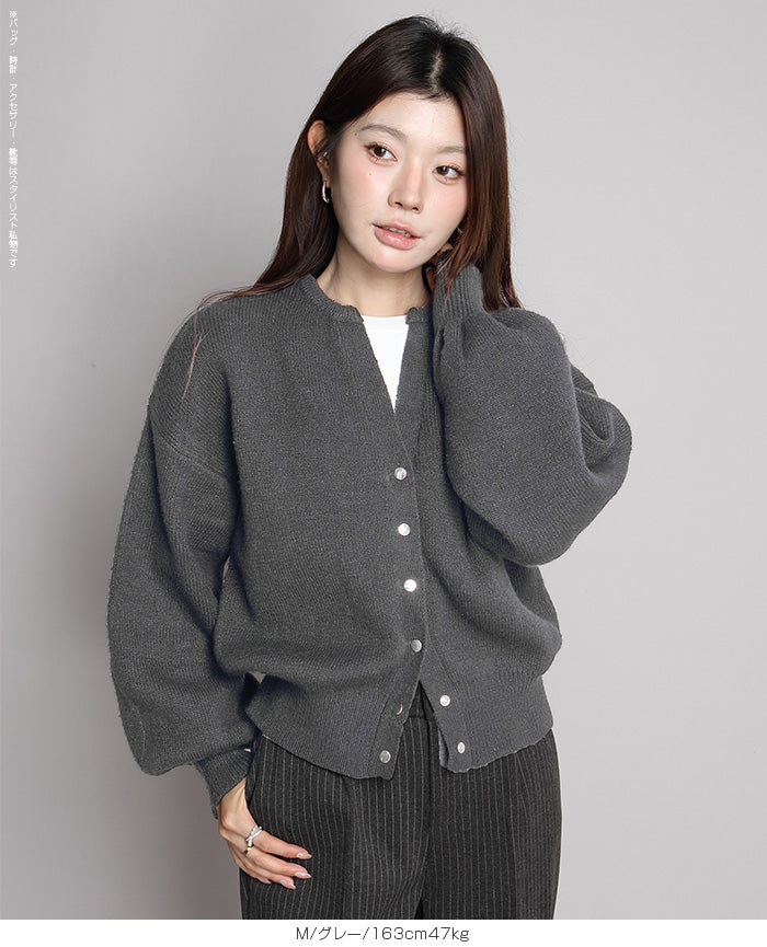 04color 02size キーネックカーディガン