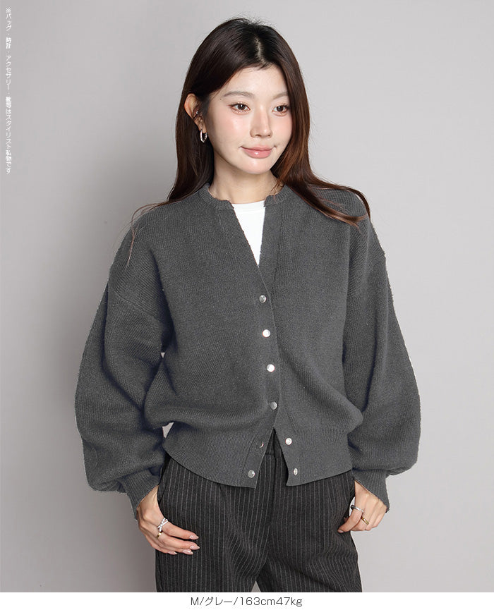 04color 02size キーネックカーディガン