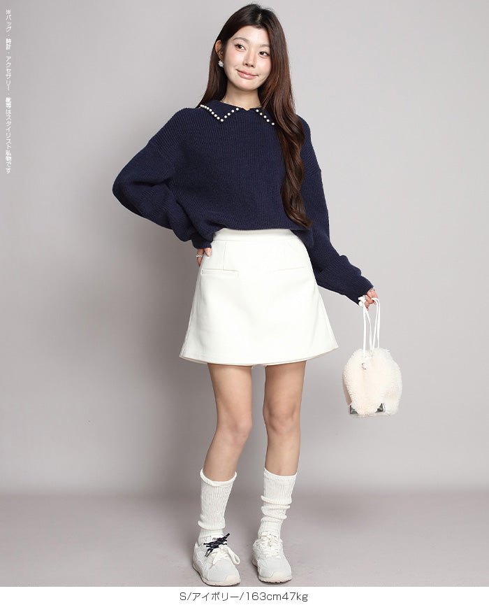 メルトンスカートショートパンツ