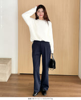 上品見え 裏起毛ワイドパンツ