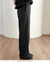 上品見え 裏起毛ワイドパンツ