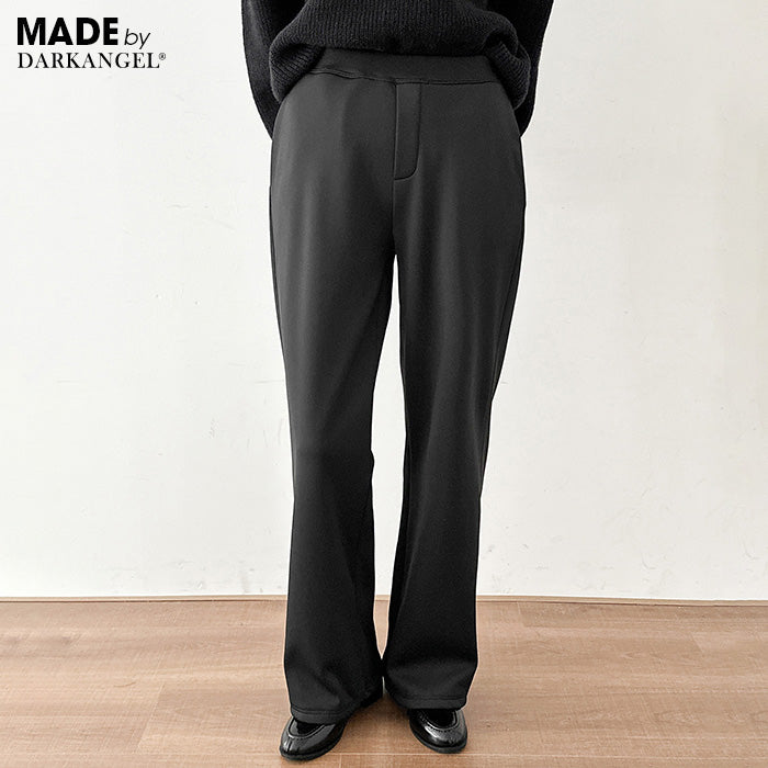 上品見え 裏起毛 ワイドパンツ レディース 冬 ストレッチ スラックス