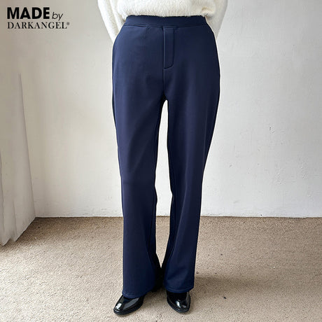 上品見え 裏起毛ワイドパンツ