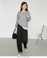 ツイル調ストレッチ裏起毛カーブパンツ