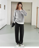 ツイル調ストレッチ裏起毛カーブパンツ