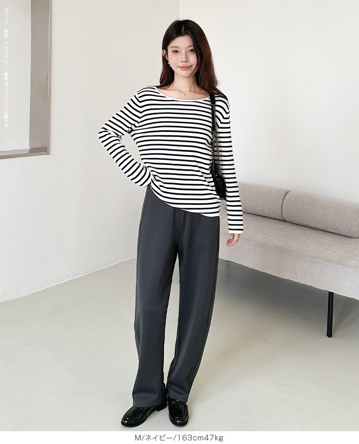 ツイル調ストレッチ裏起毛カーブパンツ