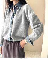 フェイクレイヤードカーディガン