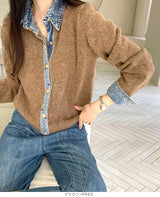 フェイクレイヤードカーディガン