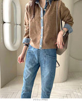 フェイクレイヤードカーディガン