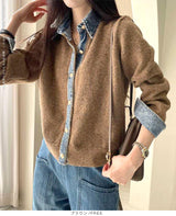 フェイクレイヤードカーディガン