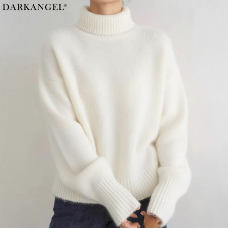 カシミヤタッチハイネックニット