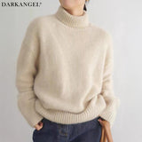 カシミヤタッチハイネックニット