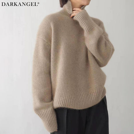 カシミヤタッチハイネックニット