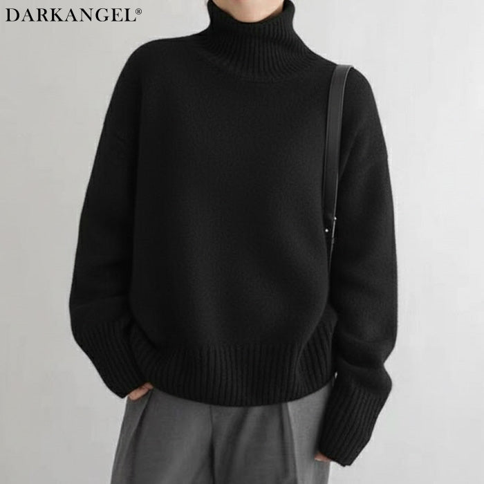 カシミヤタッチ ニット レディース 秋冬 ハイネック セーター 長袖