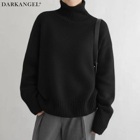 カシミヤタッチハイネックニット