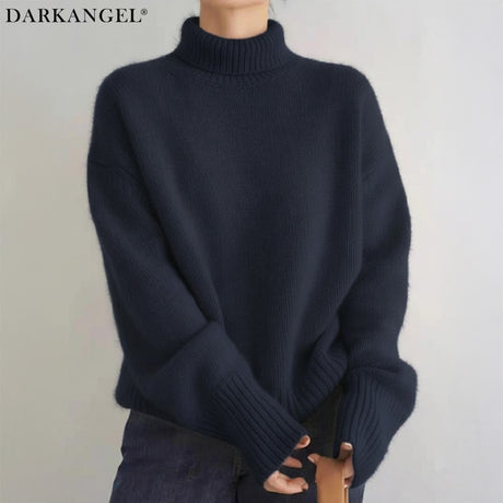 カシミヤタッチハイネックニット