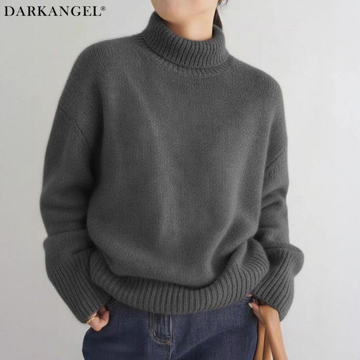 カシミヤタッチハイネックニット