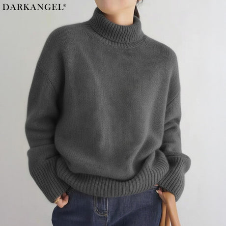 カシミヤタッチハイネックニット