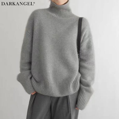 カシミヤタッチハイネックニット