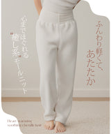 腹巻付きモールニットルームパンツ