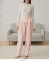 腹巻付きモールニットルームパンツ