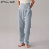 腹巻付きモールニットルームパンツ