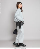 裏起毛レースドッキングロンT