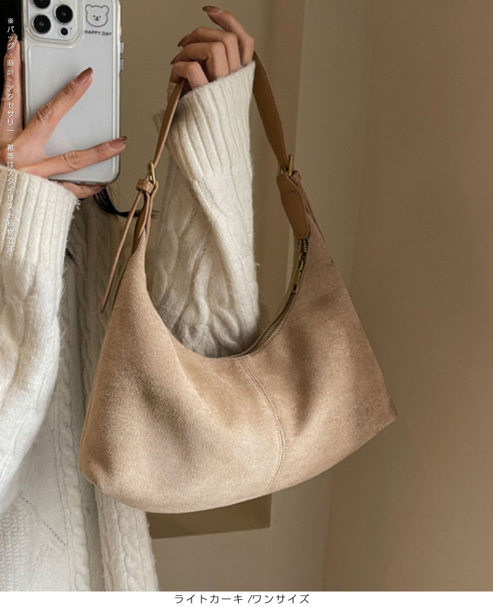 スエード調ワンショルダーバッグ