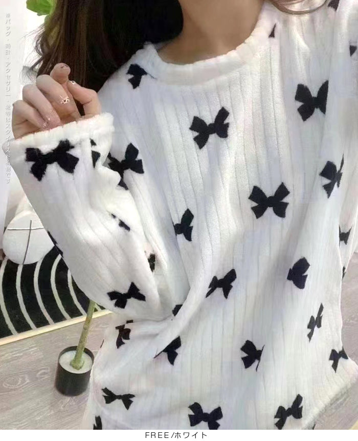 リボンプリントルームウェアセットアップ