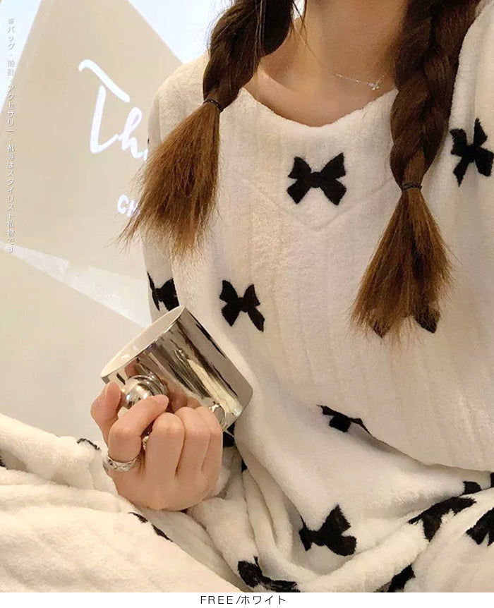 リボンプリントルームウェアセットアップ