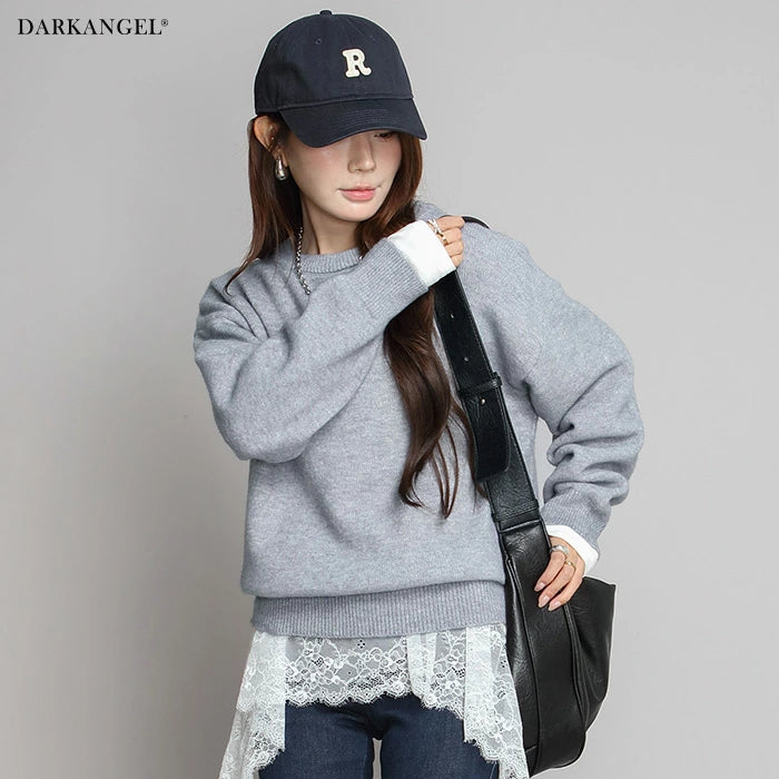 05color 長袖ゆったりニットトップス