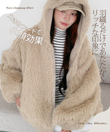 【2WAY】リバーシブル フェイクファー パーカー