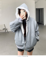 【2WAY】リバーシブル フェイクファー パーカー