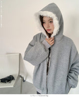 【2WAY】リバーシブル フェイクファー パーカー