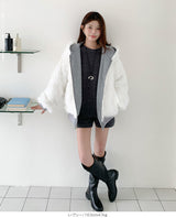 【2WAY】リバーシブル フェイクファー パーカー