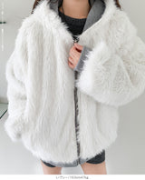 【2WAY】リバーシブル フェイクファー パーカー