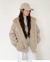 【2WAY】リバーシブル フェイクファー パーカー