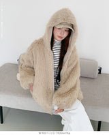 【2WAY】リバーシブル フェイクファー パーカー