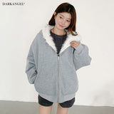 【2WAY】リバーシブル フェイクファー パーカー