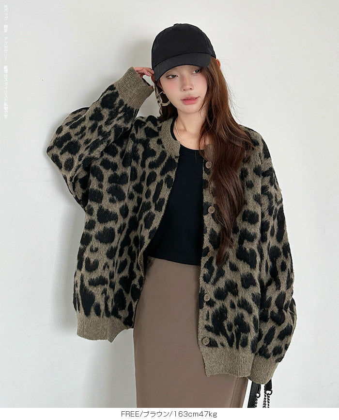 レオパード柄 長袖カーディガン SLY | 【岩瀬洋志さん着用アイテム】COMPACT LEOPARD カーディガン